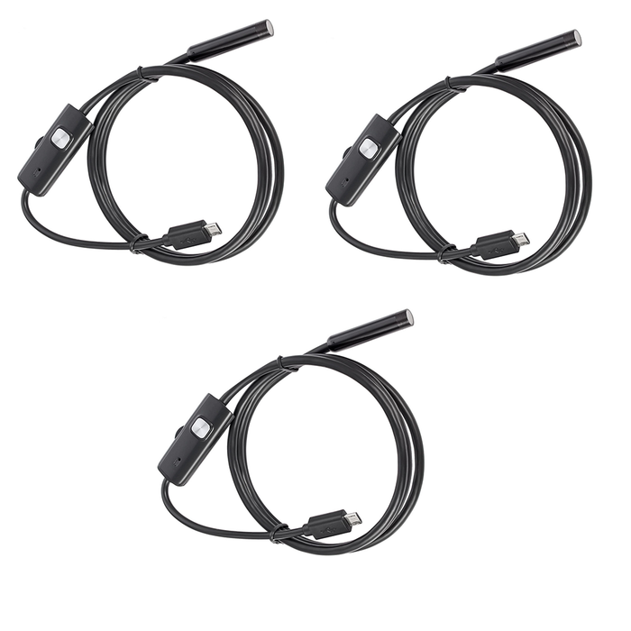 '- (3PK) Smartphone and USB Endoscope Camera with LED