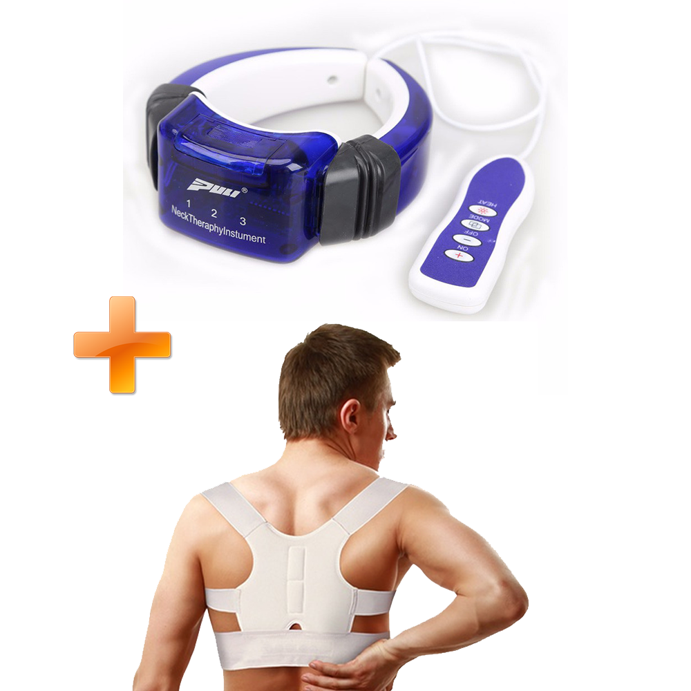 Digital Therapeutic Neck Massager + Posture-Corrective Back Brace